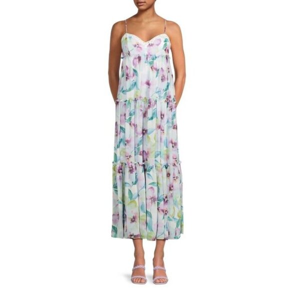 BCBGMaxAzria NWT Floral Ruffle Tiered Maxi Dress size 8 - Picture 10 of 10
